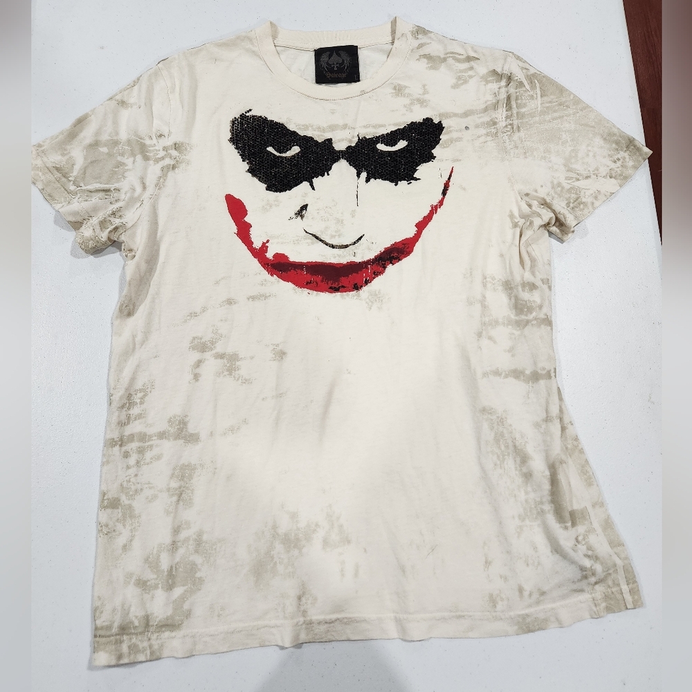 RARE Salvage Joker DC 2008 Heath Ledger T-Shirt Dark Knight Limited Edition